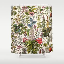 Adolphe Millot - Plantes Medicinales A - French vintage poster Shower Curtain