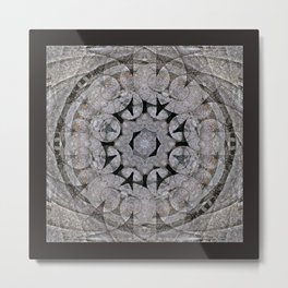 Gothic Romanesque Stone Architecture Mandala Pattern Metal Print