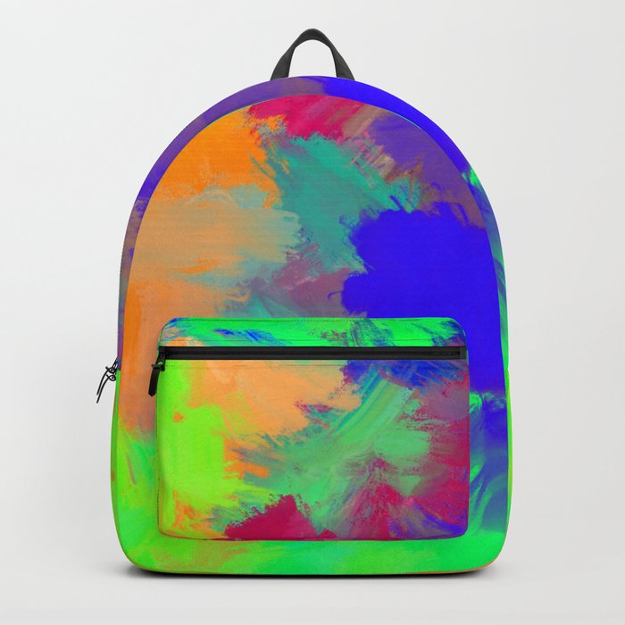 Tropical Trip Blue Jungle Abstract Design Backpack