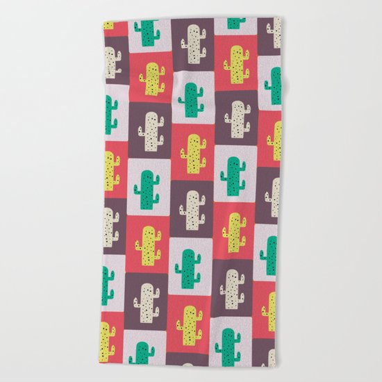 Rectangle cacti Beach Towel