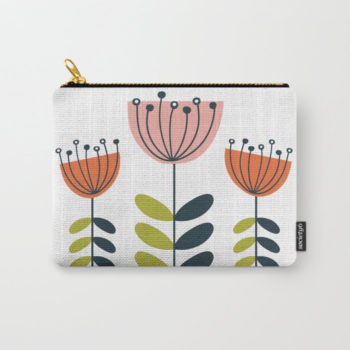 mod flower trio - 3 Carry-All Pouch