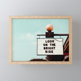 Look on The Bright Side Marquee Sign, Austin Motel, Austin, Texas Framed Mini Art Print