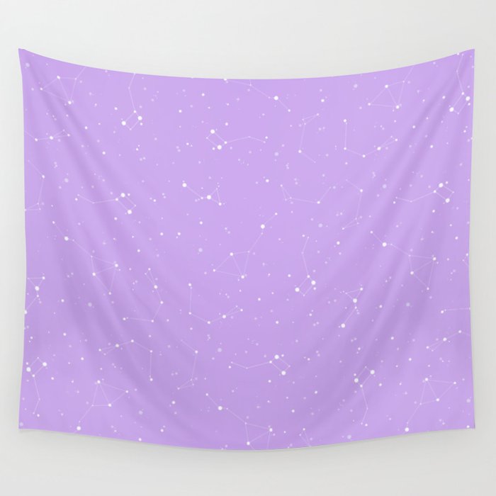 Pastel Purple Night Sky Wall Tapestry