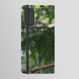 Wood Pigeon on a fir branch in the forest Android Wallet Case