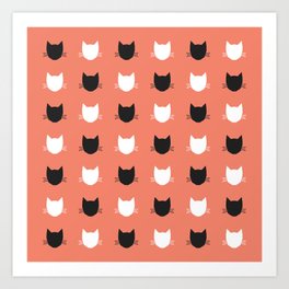 Cat Pattern 02 Art Print