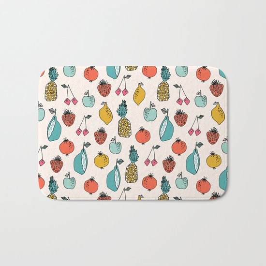 Tutti Fruit - Cream by Andrea Lauren Bath Mat