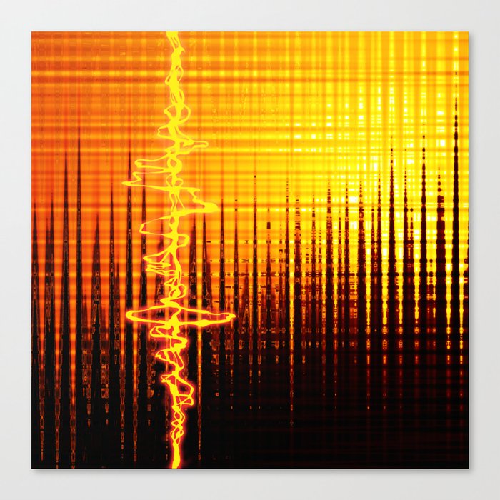 Sound wave orange Canvas Print