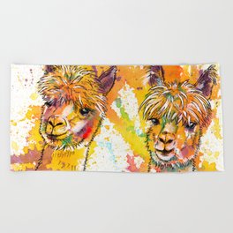 The Alpacas - Acrylic Painting Beach Towel