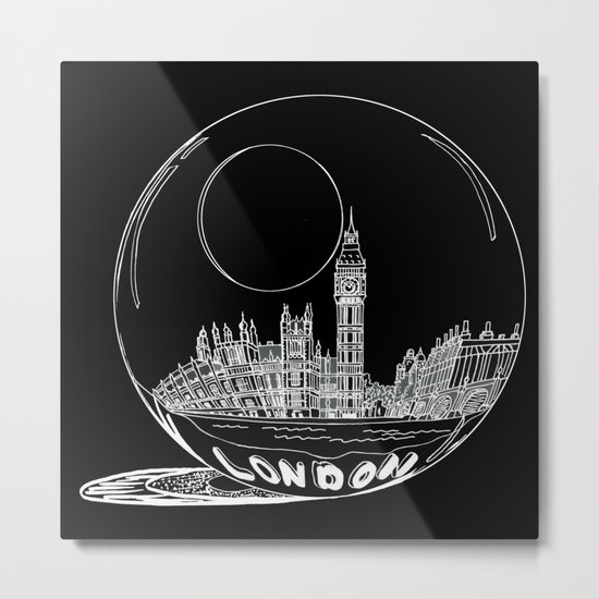 London on black background Metal Print