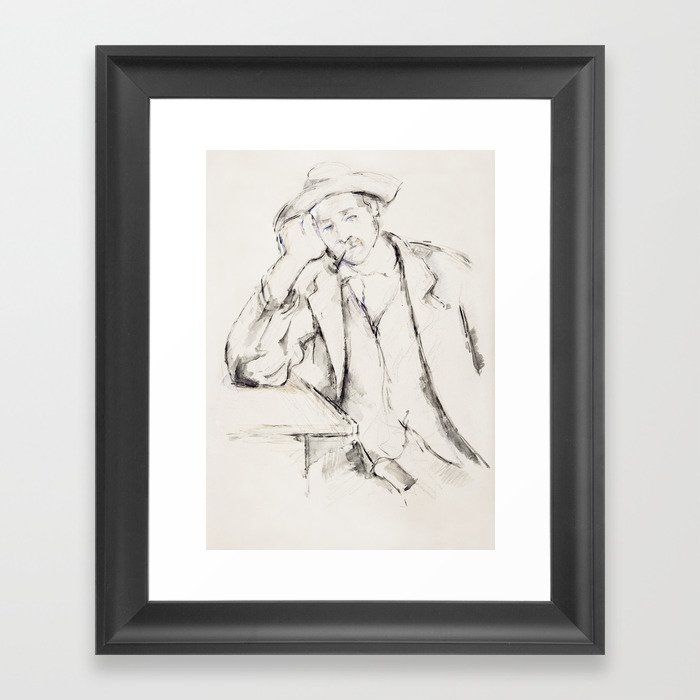 Sitting man - Paul Cezanne Framed Art Print