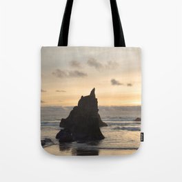 Arcadia Beach Sunset Lion Rock Oregon Coast Pacific Ocean Tote Bag