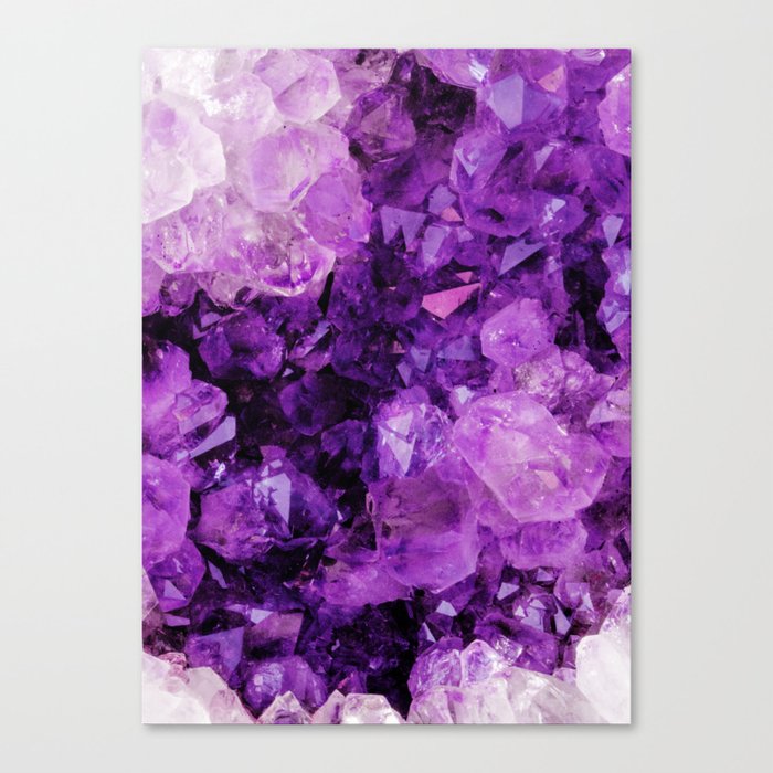Purple Amethyst Crystals Canvas Print