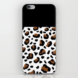 Black & White W/ Brown Leopard iPhone Skin