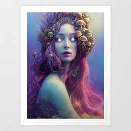 Overgrowth | Psychedelic Fungal Princess Art Print