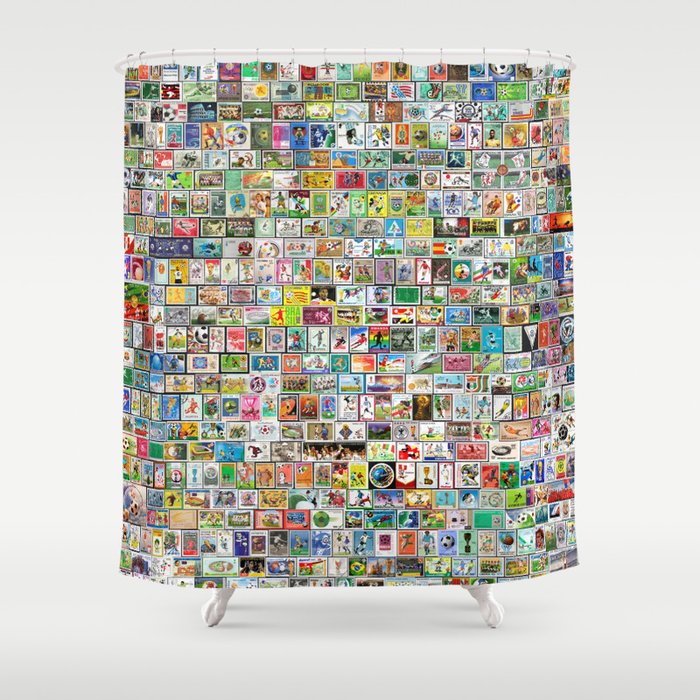 Soccer Stamps Shower Curtain