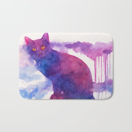 Halloween cat Bath Mat