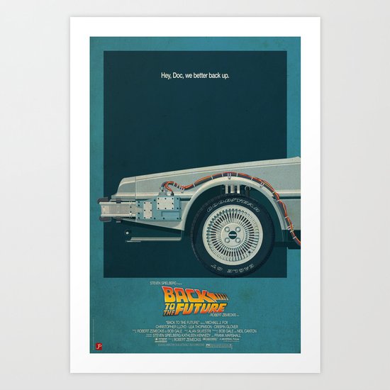 DeLorean Time Machine, Back to the Future Version 2 I/III Art Print