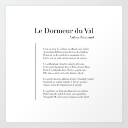 Le Dormeur du Val by Arthur Rimbaud Art Print
