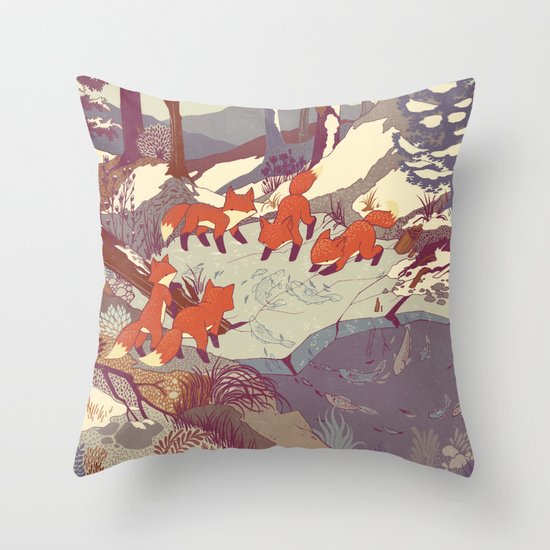 Fisher Fox Throw Pillow
