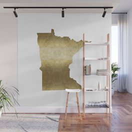 minnesota gold foil state map Wall Mural
