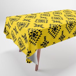 Yellow and Black Native American Tribal Pattern Tablecloth