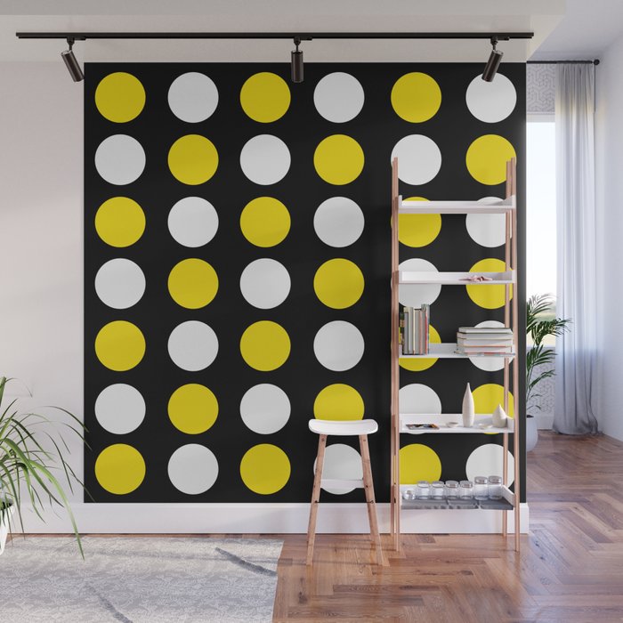 TEAM COLORS 9 YELLOW WHITE Wall Mural