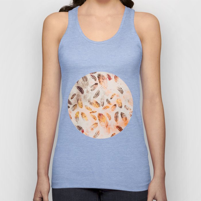 Autumn Feathers watercolor pattern Tank Top