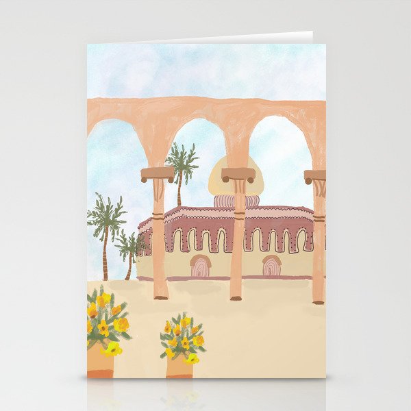 temple within the desert Stationery Cards