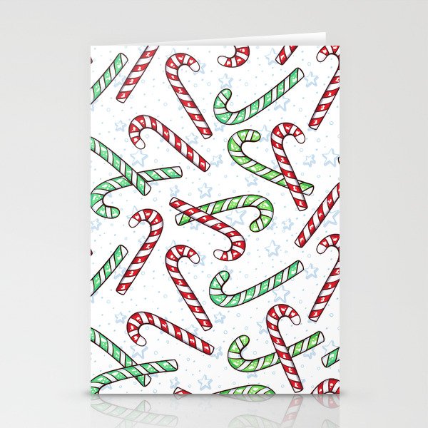 Christmas Candy Canes Seamless Pattern, Xmas Decoration Stationery Cards