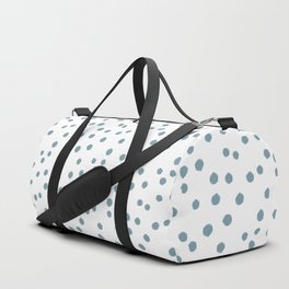 Boho Soft Pastel Blue Color Polka Dots Pattern Duffle Bag