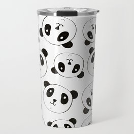 Panda Pattern Travel Mug | Pattern, Ink Pen, Pandaface, Pandabear, Drawing, Animal, Watercolor, Panda, Pandas, Blackandwhite 
