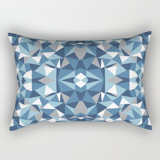 Abstract Collide Blues Rectangular Pillow