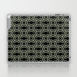 Black and Green Minimal Zig Zag Stripe and Star Pattern Pairs Dulux 2022 Popular Colour Bamboo Stem Laptop Skin
