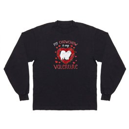 Dog Animal Hearts Day Chowchow My Valentines Day Long Sleeve T-shirt