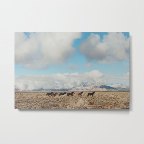 Running Reservation Horses Metal Print