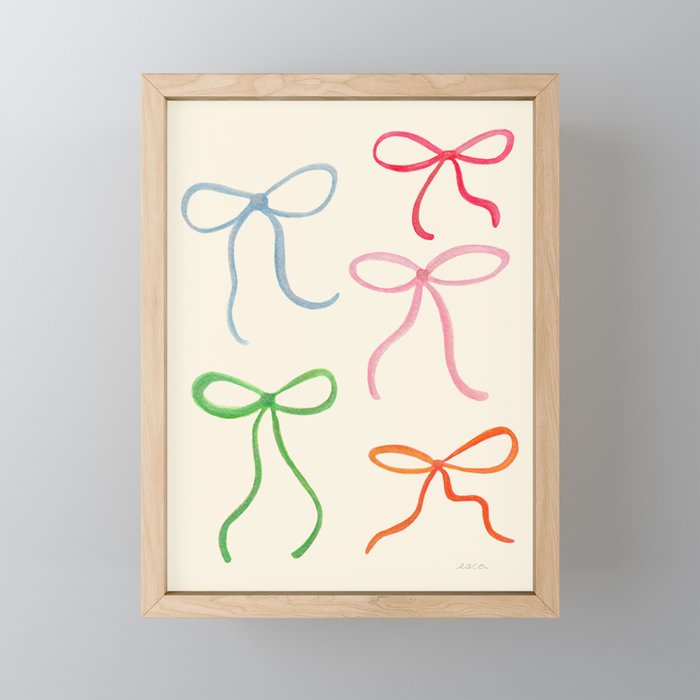 Colorful Coquette Bows  Framed Mini Art Print