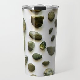 Beach Stones: The Greens 2 (Lapidary; Found Objects) Travel Mug