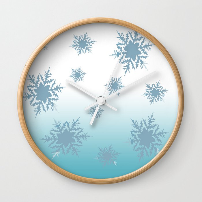A Chilly Frozen Winter at Christmas Time in the Snow Wall Clock