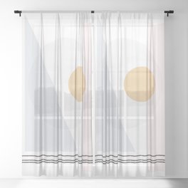 MidCentury Modern Comp_002 Sheer Curtain