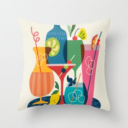 Mid Century Modern Cocktails Throw Pillow