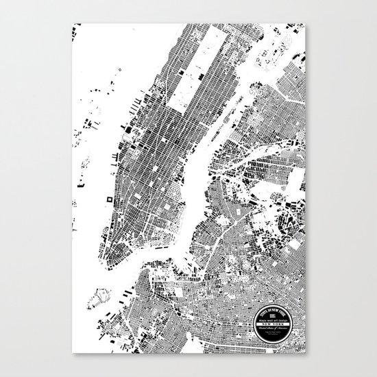 New York Map Canvas Print