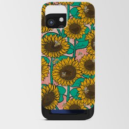 Cheery Sunflowers on Pink iPhone Card Case
