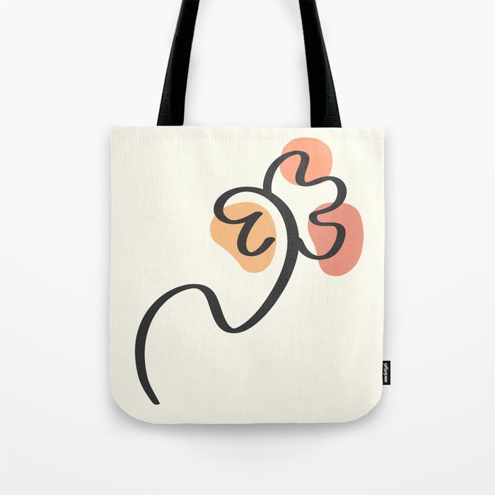 Abstract minimal line flower 1 Tote Bag