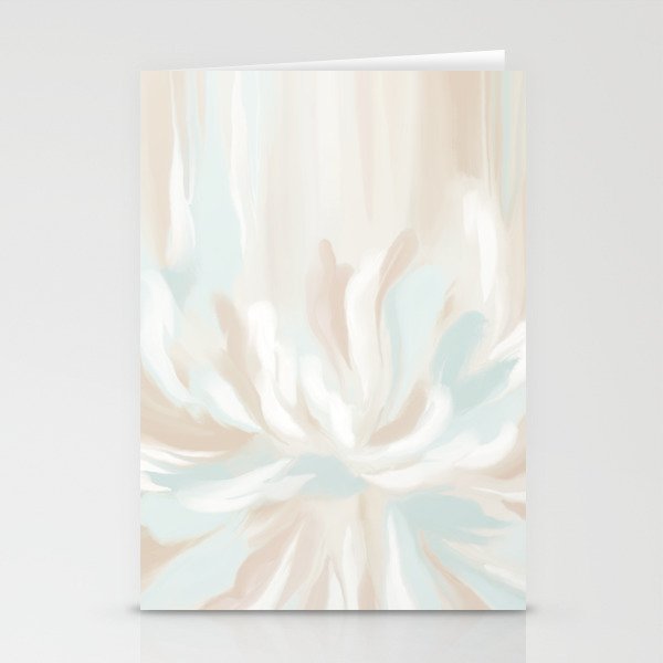 Pastel Pink and Blue Abstract Florals  Stationery Cards