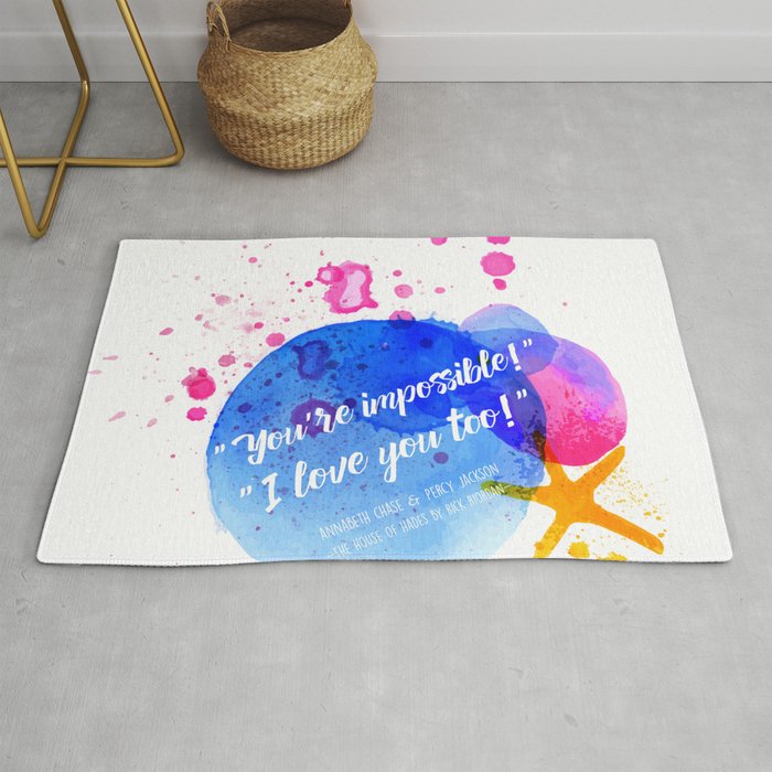 Percy Jackson Percabeth House Of Hades I Love You Too Quote Rug