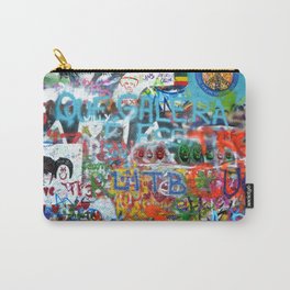 grafitti wall Carry-All Pouch | Punk, Rebel, Cool, Peace, Digital, Wall, Bright, Hippy, Colorful, Color 