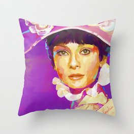 Audrey II Purple Throw Pillow