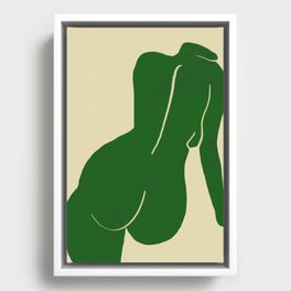 Nude in yellow green var Framed Canvas