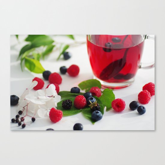 Red Berries Tea Canvas Print