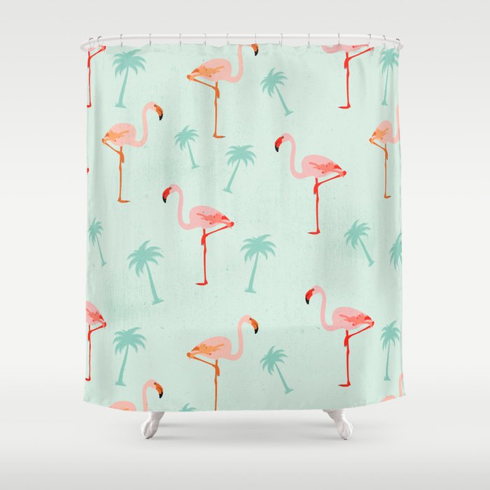 Vintage Flamingos Shower Curtain